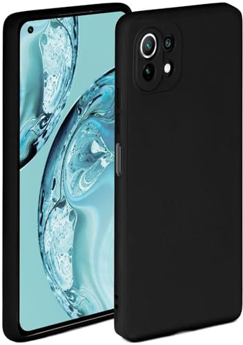 ONEFLOW Soft Case für Xiaomi Mi 11 Lite/11 Lite 5G Hülle aus Silikon mit Kameraschutz, Silikonhülle mit erhöhtem Schutz fürs Display, Backcover Schutzhülle, weiche Handyhülle, Schwarz