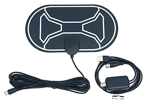 Fasizi Amplified HD Digital TV Antenna, Up to 100 Miles Range, Support 4K 1080p - Indoor Smart Switch Amplifier Signal Booster, Support Free Local Channels