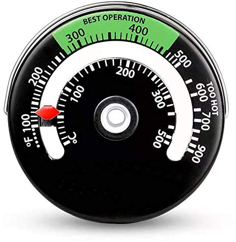 ulapithi Magnetisches Thermometer Für Brenner Und Ofen, Ofenthermometer Kaminofen Herd Thermometer Rohr Messgerät Kaminofen Für Holzscheit Schornstein Rohrkamin