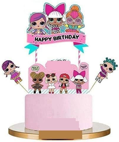 5 Pcs Set of Dolls Birthday Party Cake Topper for Birthday Cake and Cupcake Picks Cake Decoration