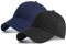 HGDGears Plain Baseball Cap Snapback for Men - Classic 6 Panel Adjustable Sport Casual Sun Visor Hat (2Pack Black+Navy)