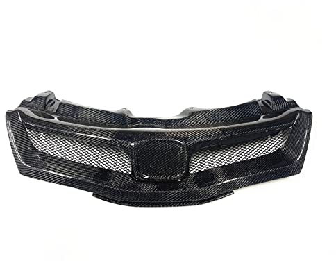 Parrilla de parachoques delantero para Honda Civic Type-R FN2 2008-2011, fibra de carbono negra
