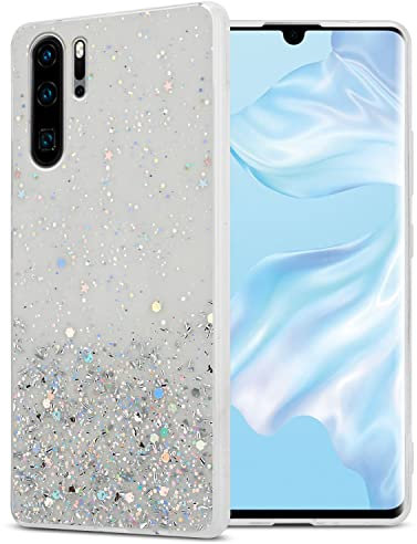 Cadorabo Hülle kompatibel mit Huawei P30 PRO Rundumschutz TPU Silikon Case Mädchen Glitzer Strass Design Slim Kratzfest Weiche Gummi Bling Schutzhülle für Huawei P30 PRO in Transparent