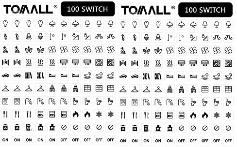 TOMALL 500 Stück Lichtschalter-Etiketten mit Text, transparenter Haushaltsleuchte, Heizlüfter für Badezimmer, Küche, Garage, nicht für neues Zuhause, Büro, Hotel, öffentliche Orte (weiß)