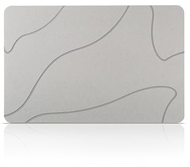 NAYAHOSE Kieselgur Badematte rutschfest, Duschvorleger Badvorleger Schnell Trocknend 100% Natürlich Stein Bodenmatte, Bad Matte 60x39cm Super Saugfähig Badezimmermatte Badezimmerteppich