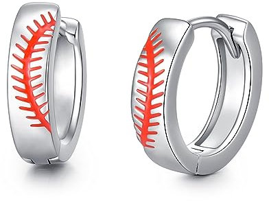 Rugby Creolen Silber 925 Rugby kleine Creolen Ohrringe Rugby Schmuck Geschenke für Damen Herren
