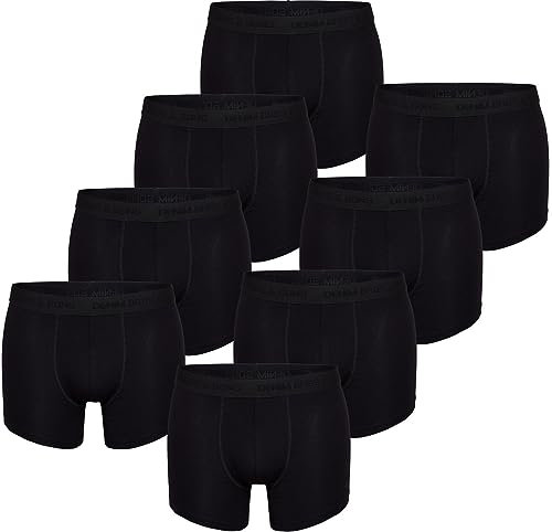 MG-1 Herren Boxer 8-Pack Unterhosen Retropants Trunks Boxershorts Retroshorts Unterwäsche All Black - Größe XXL