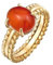 Elli Ring PREMIUM Ring Damen Statement Twisted mit Karneol in 925 Sterling Silber vergoldet