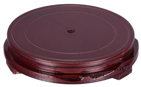 PATIKIL Planter Display Stand, 5.9 Inch Dia Round Bonsai Base Imitation Wood Style Home Decor Display for Table Lamp Teapot Base