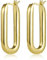 ALEXCRAFT 14K Eckig Ohrringe Creolen Gold für Damen Dick Vergoldete Ohrringe Geschenk für Frauen Freundin Mama Mädchen