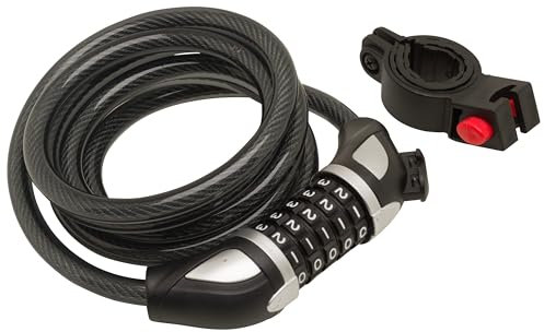Sterling 1018C 10mm 1.8m Combination Locking Security Cable, Black