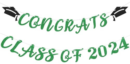 Abschlussbanner, Banner der Klasse 2024, Congrats Grad Banner, Abschlussdekorationen, Congrats Grad Schild, Congratulations Banner, Abschlussthema, Partyzubehör, Hintergrund Wanddekoration