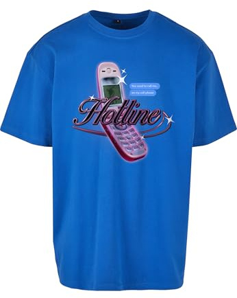 Mister Tee Unisex T-Shirt Hotline Oversize Tee, T-Shirt mit Aufdruck, Oversized Fit, Baumwolle – Print T-Shirt, Grafik T-Shirt