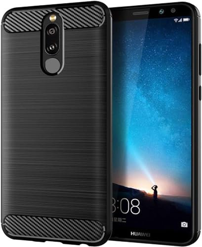 LFstore-it - Fundas Moviles, Carcasa de Silicona Negra Compatible con Huawei Mate 10 Lite