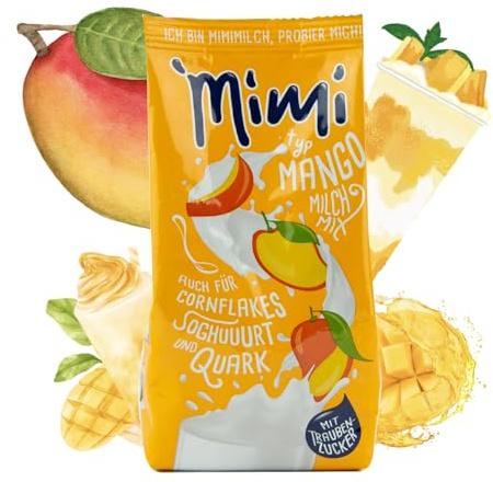 Mimi Milchmix Mango Getränkepulver 6 x 400g Milchmix - Milchlösliches Getränkepulver mit Mangogeschmack - Warm und kalt löslich. Ideal für Freizeit, Camping, Küche