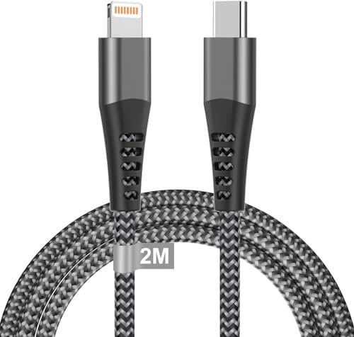Apple MFi Certified USB C to Lightning Cable, 2M Long - Fast Charger for iPhone 14 Pro Max/13/12/11/XS/8, iPad