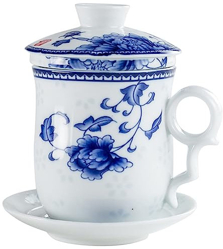 Mikinona 1 Ensemble Tasse À Thé En Porcelaine Bleue Et Blanche Bol À Thé En Céramique Tasse À Thé Tasse À Thé De La Soupière Classique Tasse À Thé De La Soupière Tasse À Thé En Céramique