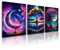 Rongxze 3 Stück Wandbilder Set, Poster Bilder Leinwandbilder Sternenhimmel, Mond, Lebensbaum Moderne Wandbilder für Wohnzimmer Schlafzimmer Deko, Ohne Rahmen (30x40 cm)