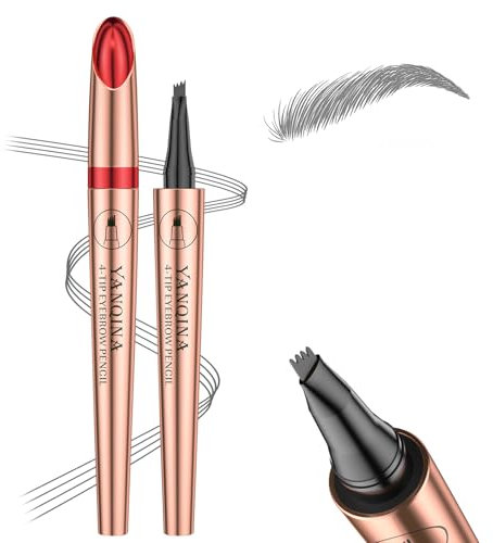 Eyebrow Pencil - Microblading Eyebrow Pen with Fork Tip - Waterproof Tattoo Brow Pen Long-Lasting Natural Eye Brow Pencils for Women