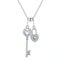 Romantic Girl Gift 925 Sterling Silver Key Of Heart Lock Chain Pendant Necklaces For Women Sterling Silver Jewelry Collar