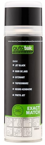 AutoTek Professional Exact Match Car Spray Paint, BMW Jet Black Aerosol Spray, 300 ml