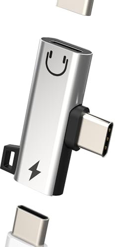 Adapter Dual USB C Jack Kopfhörer Ladegerät (2 in 1) für iPhone 16 15 Pro Kopfhörer Buchse DAC AUX Audio Kabel Anschluss für iPad für Apple Telefon Splitter kompatibel mit Samsung Galaxy S24