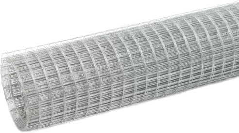 Garden Fence Gartenzaun Sichtschutz Hühnerzaun Zaunelemente - Drahtzaun Verzinkter Stahl 25x0,5 m Silbern für Parks Camping Höfe Garten
