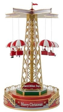 Wintem Giostra Natalizia in Movimento con Musica e Luci LED - Ideale per Decorare Casa o Villaggi di Natale Durante Il Periodo Natalizio - Realizzato in Materiali Resistenti - 44.5x24,5x24.5cm