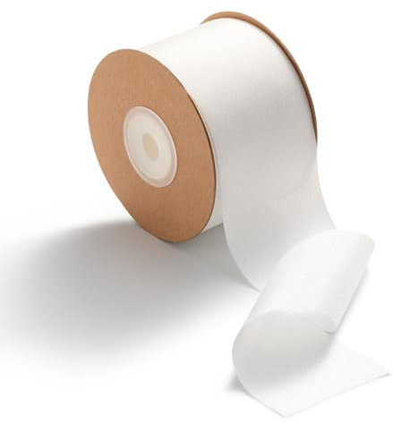 MORSUNBELA Schleifenband Weiss Geschenkband Hochzeit Weiß Dekoband Breit Seidenband Weißes 5 cm x 23 m