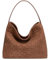 Schultertasche aus gewebtem Wildleder für Damen, Hobo-Tasche, elegante Handtasche, Umhängetasche für Arbeit, Reisen, Braun, Einheitsgröße