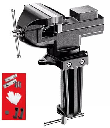 Schraubstock Klemmbar,Mini Schraubstock,Tischschraubstock,Arbeitsklammer,Backenbreite 80mm,Mit 360 Grad Drehbarer Basis,Für Holzbearbeitung, Schneiden, Gravieren,Polieren, Reparatur Bearbeitung, Etc.
