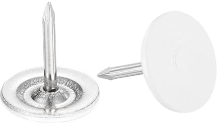 QUARKZMAN 40pz Chiodi per Rivestimenti, Testa Piatto 11mmx13mm Chiodi Decorativi per Mobili Puntine per Mobili Divani Testate, Bianco