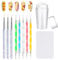 EBANKU Nail Stamper Kit, French Double Sided Silicone Stampers with 3PCS Nail Detail Brush Set Nail Art Brush Pen, 5PCS Nail Dotting Pen, Nails Art Design Manicure Tools