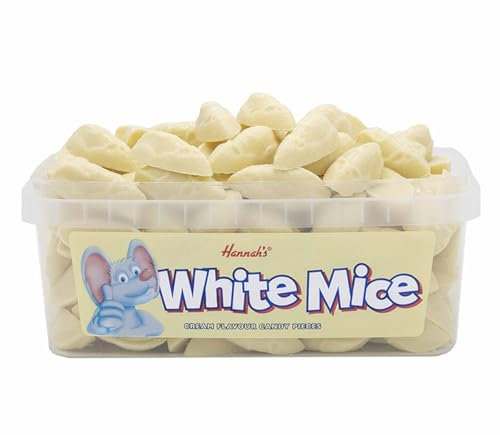 Hannah's White Mice Cream Flavour Candy Pieces – Bulk Tub | Sweet Mice-Shaped Treats