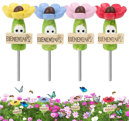 4 Stück Bienentränke für den Garten Insektentränke Keramik Bienen Trinkbecher für Durstige Bestäuber