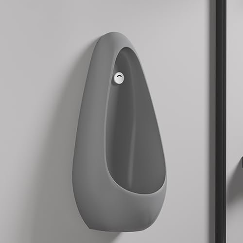 Keramik Urinal für Herrenbäder Wandmontiertes,Gewerbe-Spülurinal Tropfenförmiges Sensor-Urinal,Intelligentes spritzwassergeschütztes Toiletten-Urinal,Platzsparendes tropfenförmiges Herrenurinal(Light