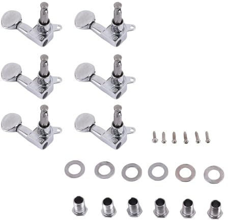 Yindhgdr Fleur Tuning Pegs/Strings for//Acoustic Guitar 6L Silver