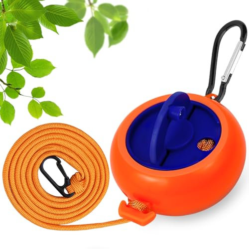 Ropa de Viaje retráctil línea 10m Cuerda de lavandería portátil Camping Flip Mano manivela línea de Lavado de Ropa Colgante líneas de Secado Ajustables (Naranja)