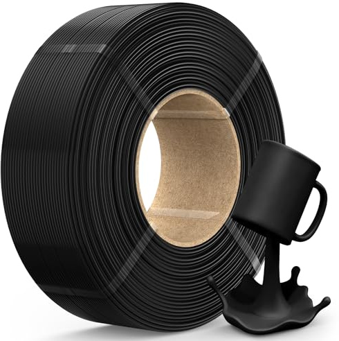 JAYO PETG Refill Filament 1.75mm, Bambu Lab-Optimiert, PETG Starke Zähigkeit FDM 3D Drucker Filament, Maßgenauigkeit +/- 0.02 mm, 1.1kg（+100g Beigabe）, Schwarz