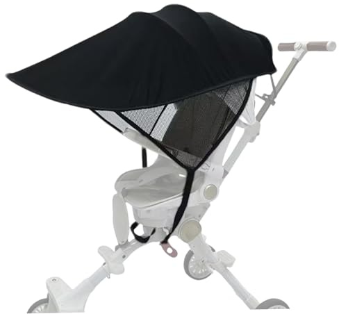 Kinderwagen-Sonnenschutz, 76, 2 x 71, 1 cm, UV-Schutz, Kinderwagen-Überdachung mit seitlichem Netz zum Spazierengehen, Regenschirm im Freien