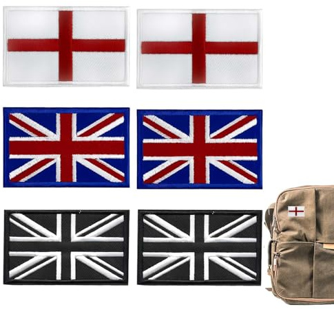 8 PCS Union Jack Patch Set, Iron on Patches for Clothing Compact Patches for Clothing, Durable British National Flag Sew on Patch for Jackets Backpacks Caps Clothes