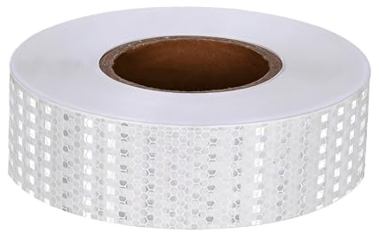 Nydunce Nastro Adesivo Bianco 5cm×25m PVC Impermeabile Alta Visibilità per Camion, Veicoli Industriali e Sicurezza Stradale