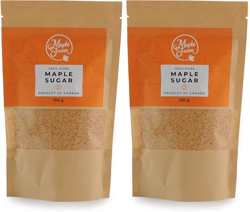 MapleFarm - Zucchero d'acero puro - Maple sugar - Solo da sciroppo d'acero - Peso netto 150g (Confezione da 2)