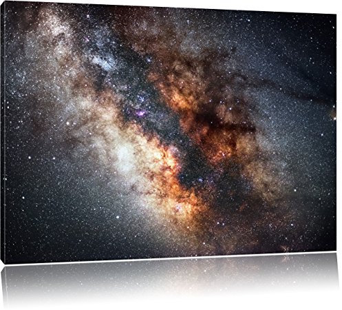 Pixxprint Zentrum der Milchstraße, Größe: 100x70cm, Leinwandbild, fertig gespannt, Wandbild, Dekoration, Kunstdruck, kein Poster