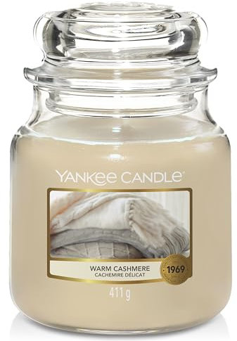 Yankee Candle Duftkerze im Glas (mittelgroß) | Warm Cashmere | Brenndauer bis zu 75 Stunden