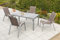 MERXX 5tlg. Amalfi Set, 4 Amalfi Stapelsessel, 1 Tisch, 150 x 90 cm, Taupe