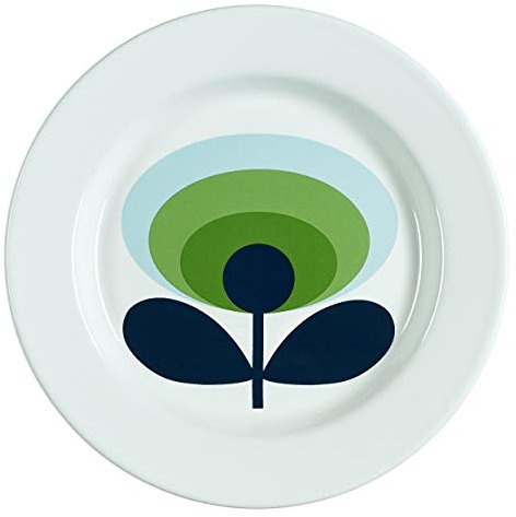 Orla Kiely | Apple Enamel Plate | White | 70's Oval Flower Print