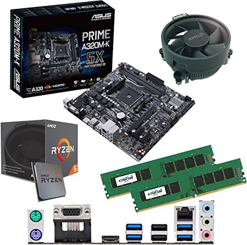 Ryzen 5 5600X 3.7GHz (Turbo 4.6GHz) Six Core Twelve Thread CPU, Prime A520M-K Motherboard & 32GB 3000Mhz DDR4 RAM Pre-Built Bundle