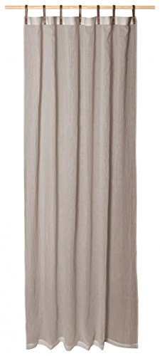Schlaufenschals mit Lederschlaufen - 2er Set - 135 x 245 cm - Vorhänge - Gardinen - Evi von Mamga - in vielen Farben, Farbe:Magma_Taupe_069