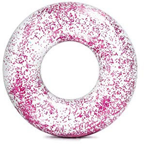 Intex Tube Schwimmreifen transparent Glitzer Ø107cm Pool pink